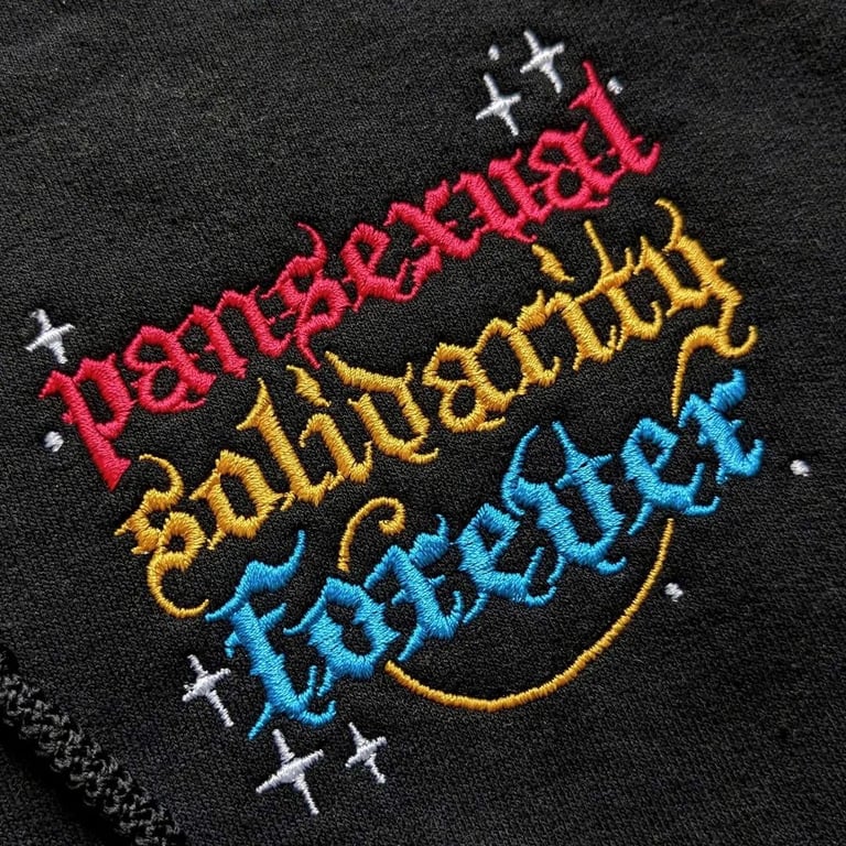 Pansexual Solidarity Forever Embroidered Unisex Sweatshirt Image 2