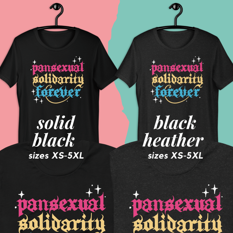 Pansexual Solidarity Forever Calligraphy Printed Tee Image 2