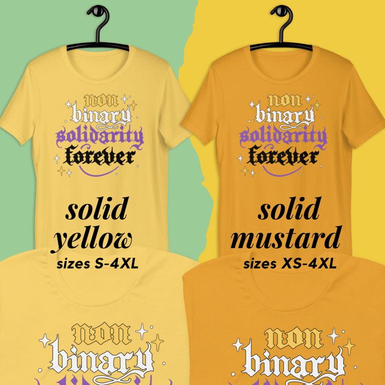 Nonbinary Solidarity Forever Calligraphy Printed Tee Image 3