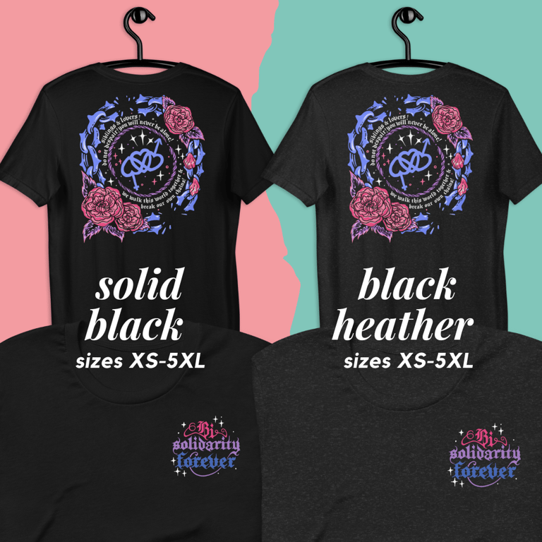 Bisexual Solidarity Forever Double Printed Tee Image 2
