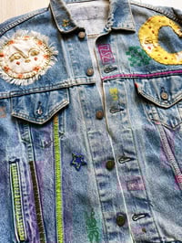 Image 3 of Sun&Moon Patchwork Jean Jacket L