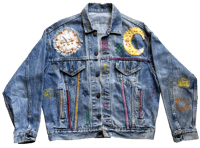 Image 1 of Sun&Moon Patchwork Jean Jacket L