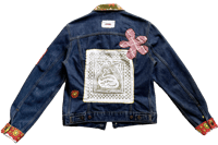 Image 2 of Groovy Patchwork Jean Jacket S