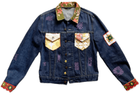 Image 1 of Groovy Patchwork Jean Jacket S