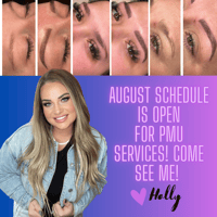 August Brow Schedule-DEPOSIT ONLY