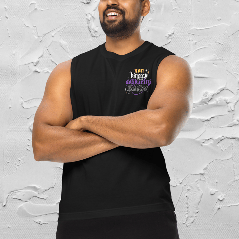 Nonbinary Solidarity Forever Doubled Printed Unisex Tank