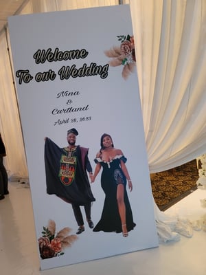 Image of Vinyl Standing Welcome or Entrance Pictures 4x8 Square each