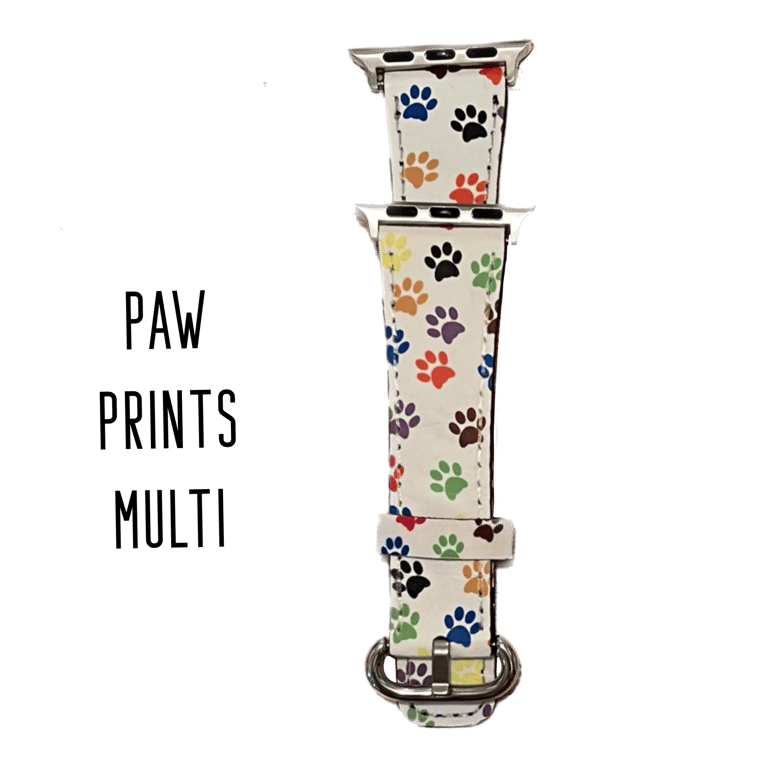 Apple Watch Band - Paw Prints Multi Colored