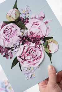 Image 2 of PEONIES AND NEMESIA - GICLÉE PRINT