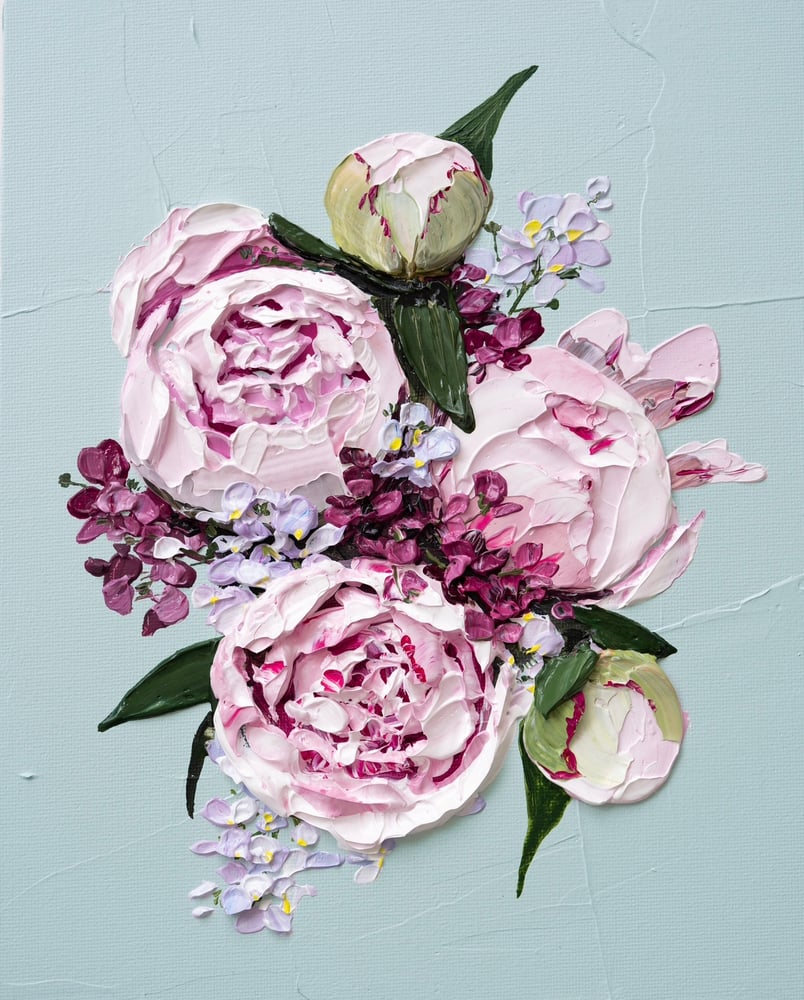 Image of PEONIES AND NEMESIA - GICLÉE PRINT