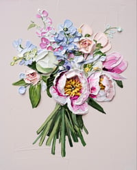 Image 1 of PEONIES, ROSES AND DELPHINIUM - GICLÉE PRINT