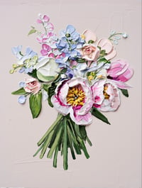 Image 4 of PEONIES, ROSES AND DELPHINIUM - GICLÉE PRINT