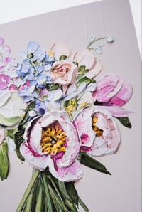 Image 3 of PEONIES, ROSES AND DELPHINIUM - GICLÉE PRINT