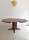 MESA OVALADA EXTENSIBLE DE MADERA, AÑOS 70