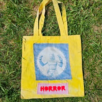'HORROR' CREATURE FROM THE BLACK LAGOON PATCH YELLOW TOTE BAG