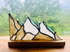 Mountain Corner Piece on Wooden Stand 