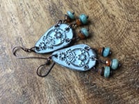 Image 1 of Floral ceramic earrings 