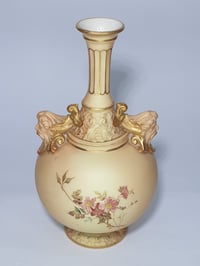 Image 2 of Royal Worcester Vase with gaping mask handles #1