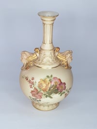 Image 2 of Royal Worcester Vase with gaping mask handles #2