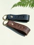 Personalised Looped Leather Keyring- Made To Order Image 2