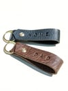 Personalised Looped Leather Keyring- Made To Order