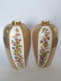 Image 1 of Coalport Pair Panelled Vases
