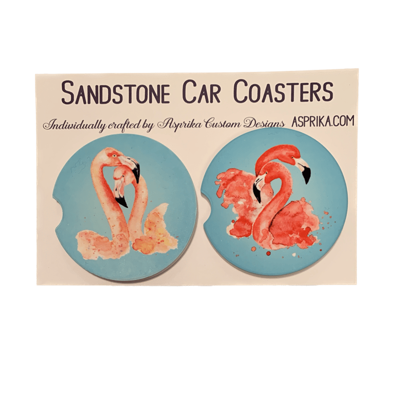 Car Coasters - Flamingos