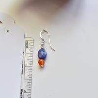 Image 3 of Lapis and Carnelian Gemstone Earrings