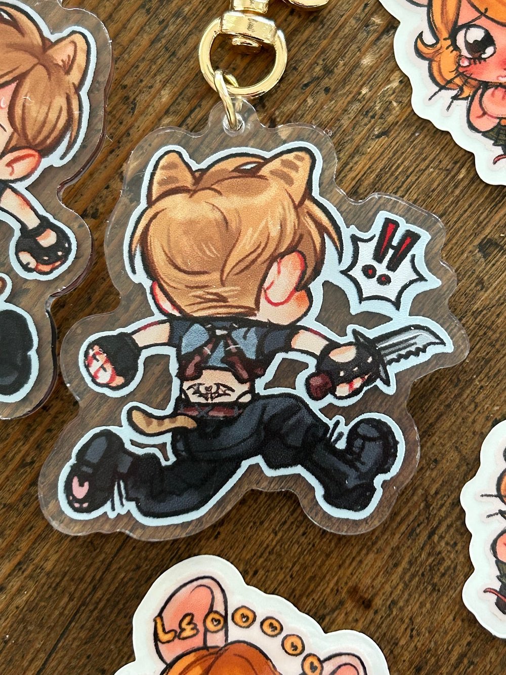 [LAST CHANCE] kitty leon fanservice clear acrylic charm & mouse ashley sticker