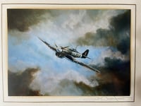 Image 2 of WW2 (British) Hawker Typhoon Fighter Jet Photo - Framed, Matted, & Autographed