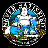 Image 2 of Buddah (Never Satisfied) Blue - Black Crewneck