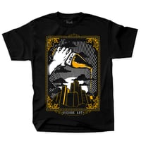 Image 1 of 40oz (Pour out a Liquor) Yellow - Black Tee