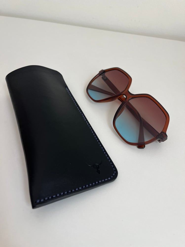 Image of Black Vachetta Sunglasses Case