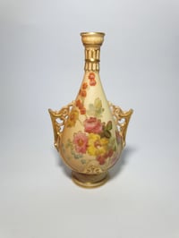 Image 1 of Royal Worcester Miniature Pierced Handle Vase #1