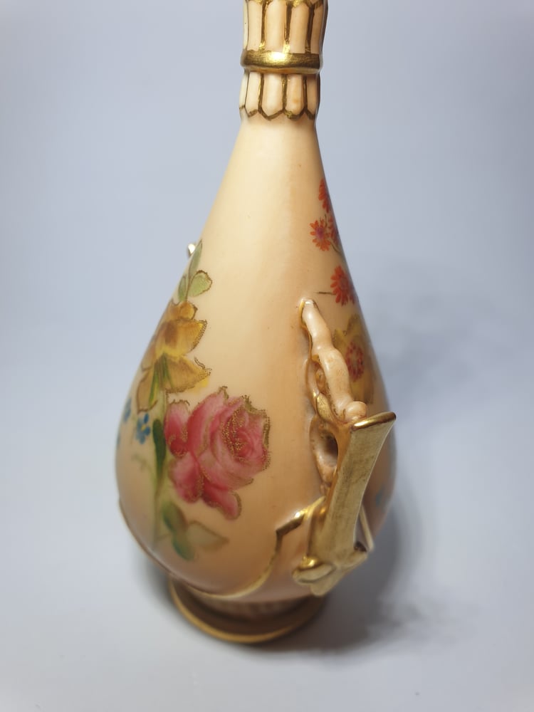 Image of Royal Worcester Miniature Pierced Handle Vase #1