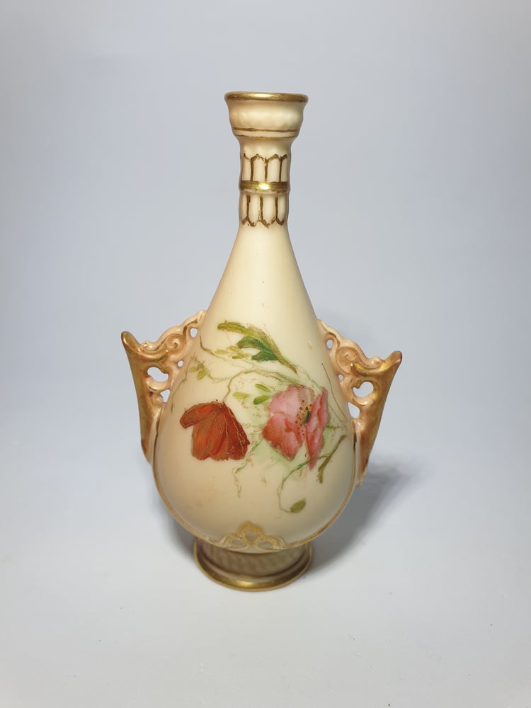 Image of Royal Worcester Miniature Pierced Handle Vase #2