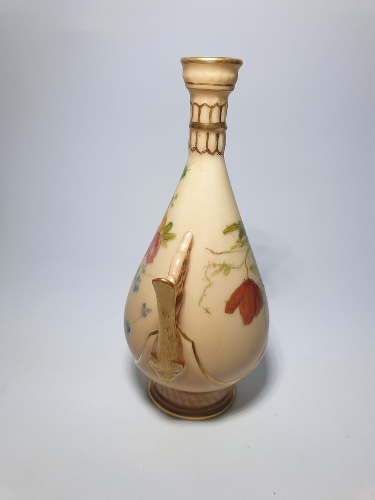 Image of Royal Worcester Miniature Pierced Handle Vase #2