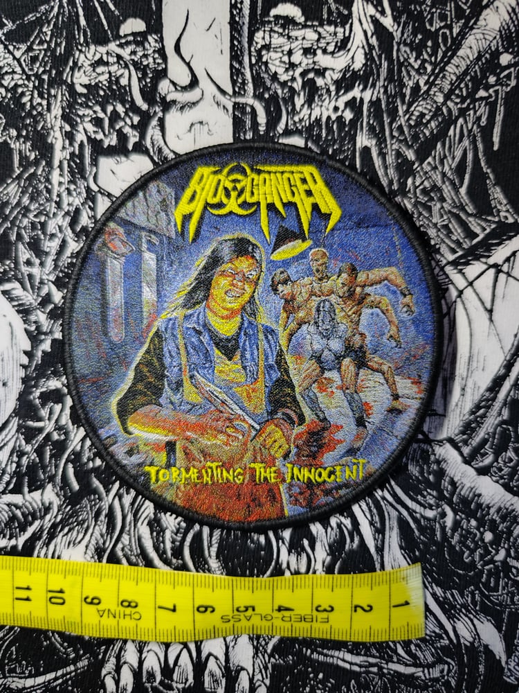 Image of BIO-CANCER "TORMENTING THE INNOCENT" WOVEN PATCHES