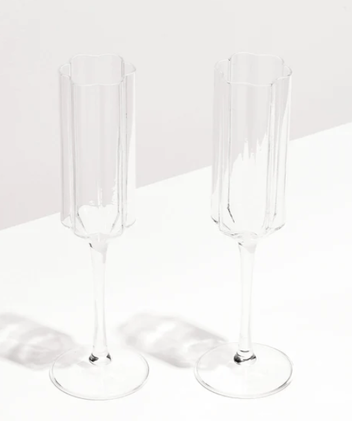 Image of Ruffled Champagne Glasses 