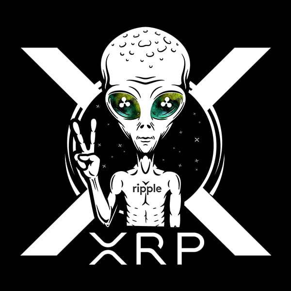 XRP Alien - Black Tee