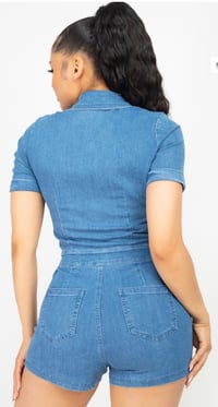 Image 2 of Denim Short Rompers 