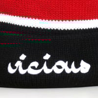Image 2 of Vicious Beanie - Red & Black