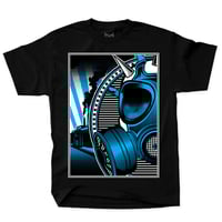 Image 1 of Gas Mask (Blue Colorway) - Black Tee
