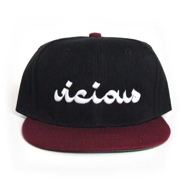 Vicious Snapback - Black & Burgundy