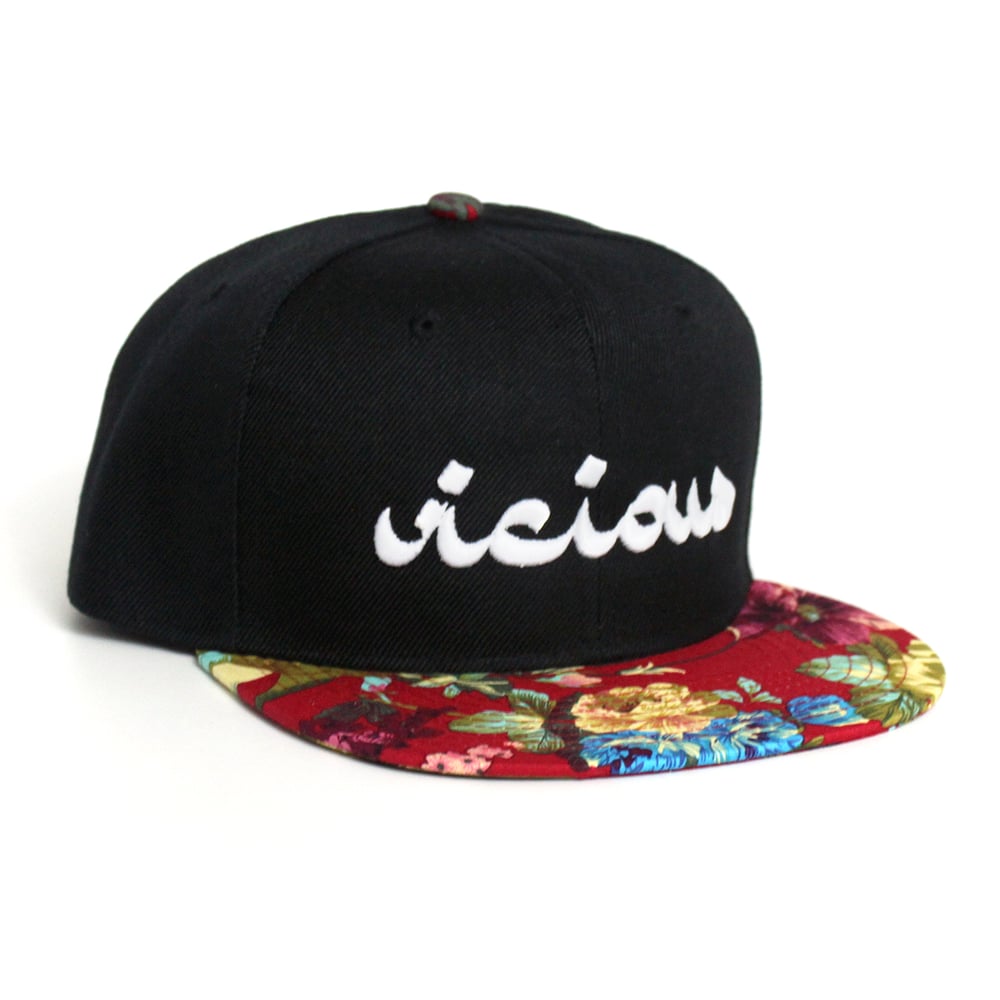 Vicious Snapback - Red Floral