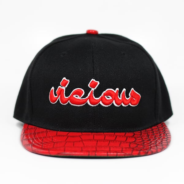 Vicious Snapback - Red Snakeskin