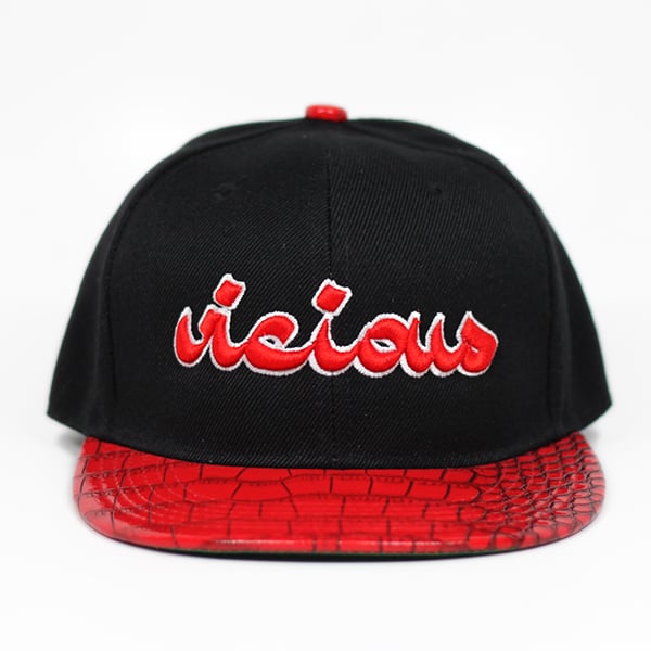 Vicious Snapback - Red Snakeskin 