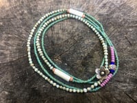 Image 1 of Beaded strand necklaces and sterling silver beads / n27