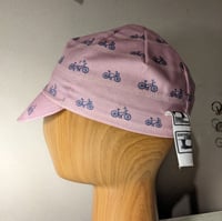 Cotton cycling cap - pink bikes 