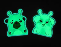 Image 3 of Alien Dog Glow in the Dark Sticker